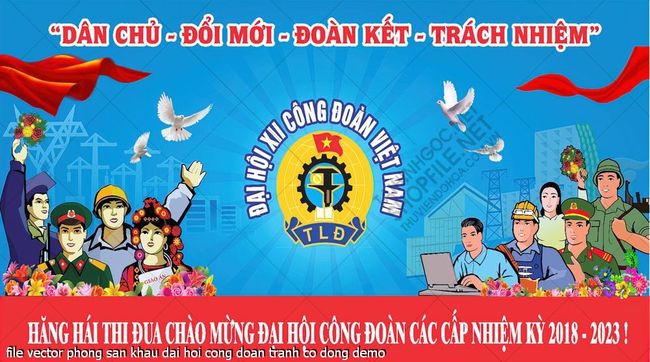 file vector phong san khau dai hoi cong doan tranh co dong 